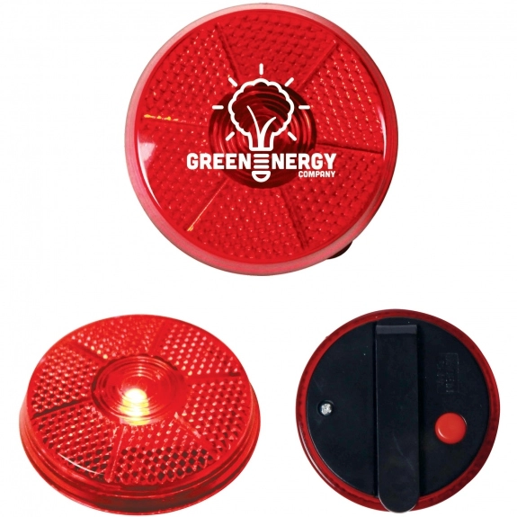 Red Promotional Light Up Blinking Button - Round