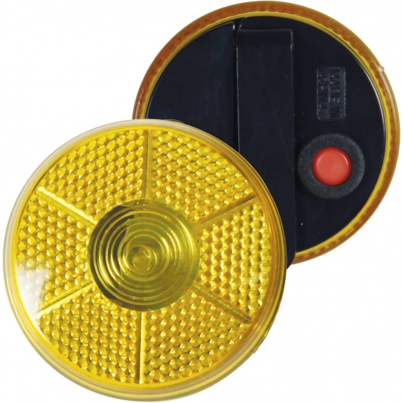 Yellow Promotional Light Up Blinking Button - Round