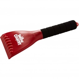Red Rubber Grip Promotional Ice Scrapers - 10.5"
