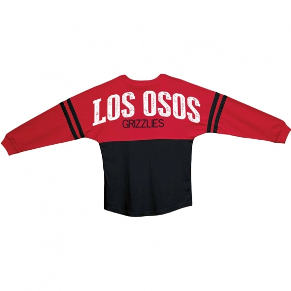 Red/Black boxercraft Pom Pom Jersey Custom T-Shirts - Back
