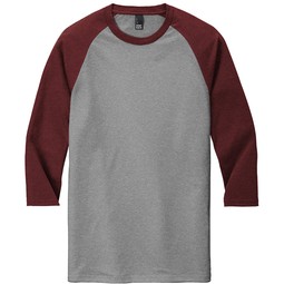 Maroon Frost District Made Perfect Tri 3/4 Sleeve Custom T-Shirts - Men's