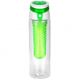 Green Fruit Infuser Custom Water Bottle - 22 oz