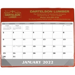 Red - Small Custom Desk Pad Calendar