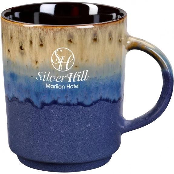 Blue Handcrafted Dipped Gradient Accent Custom Mug – 16 oz.