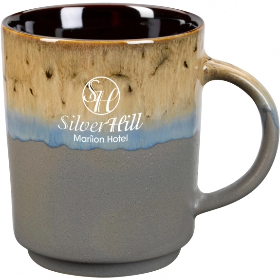Gray - Gray Handcrafted Dipped Gradient Accent Custom Mug – 16 oz.