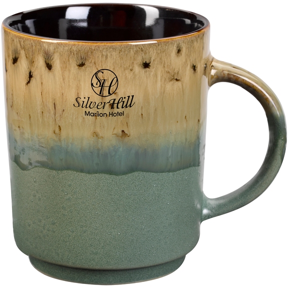 Green - Handcrafted Dipped Gradient Accent Custom Mug – 16 oz.