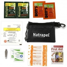 Black Outdoor Mosquito & Tick Promotional Survival Kit