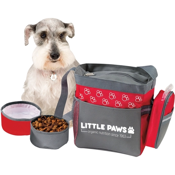 Red Custom Pet Accessory Bag Set