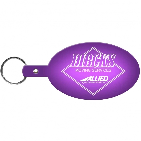 Trans. Purple Large Oval Soft Promo Key Tag