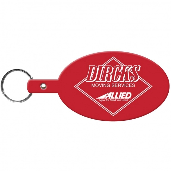 Red Large Oval Soft Promo Key Tag