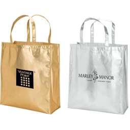 Metallic Fashion Logo Tote Bag - 15.75"w x 17.5"h x 6"d