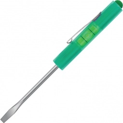 Trans. Green Pocket Promo Screwdriver w/ Level