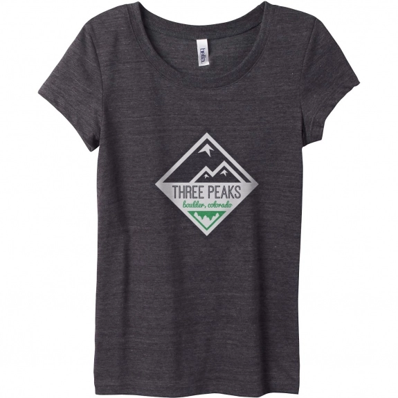 Women's Charcoal Bella Triblend Short-Sleeve Logo T-Shirt