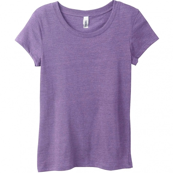 Women's Purple Bella Triblend Short-Sleeve Logo T-Shirt