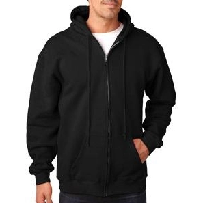 Black Bayside Full Zip Hooded Promotional Fleece