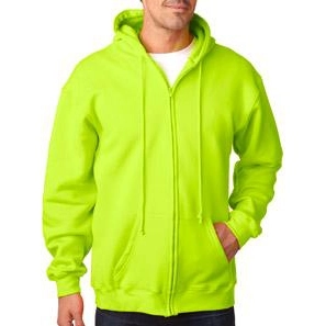 Lime Green Bayside Full Zip Hooded Promotional Fleece