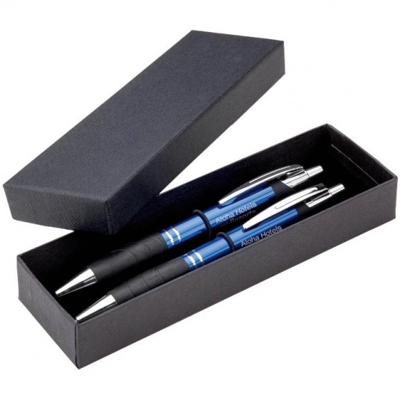 Blue Ballpoint Promotional Pen Set w/ Pencil
