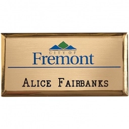 Brushed Brass Imprinted New York Executive Solid Brass Name Badge