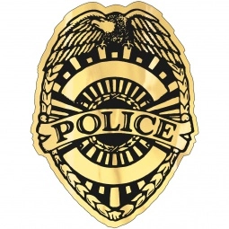 Shiny Gold Police Badge Lapel Sticker Custom Sticker Rolls