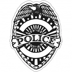 White Police Badge Lapel Sticker Custom Sticker Rolls