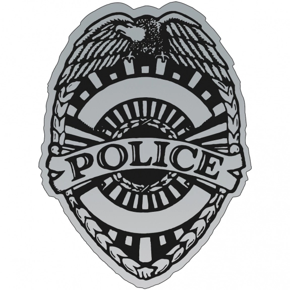 Matte Silver Police Badge Lapel Sticker Custom Sticker Rolls