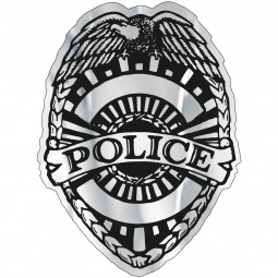 Shiny Silver Police Badge Lapel Sticker Custom Sticker Rolls