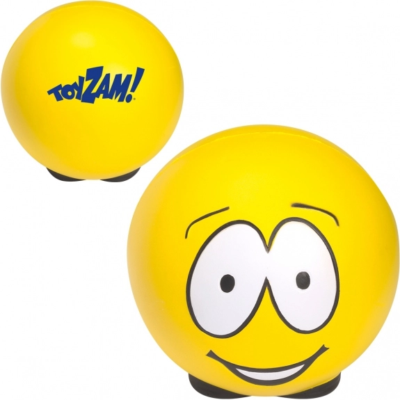 Yellow Emoticon Face Custom Stress Ball