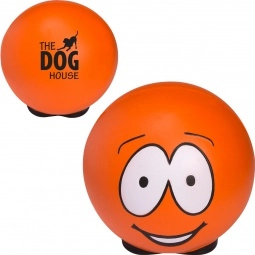 Orange Emoticon Face Custom Stress Ball