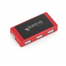 Red 3-Port Light Up Custom USB Hub