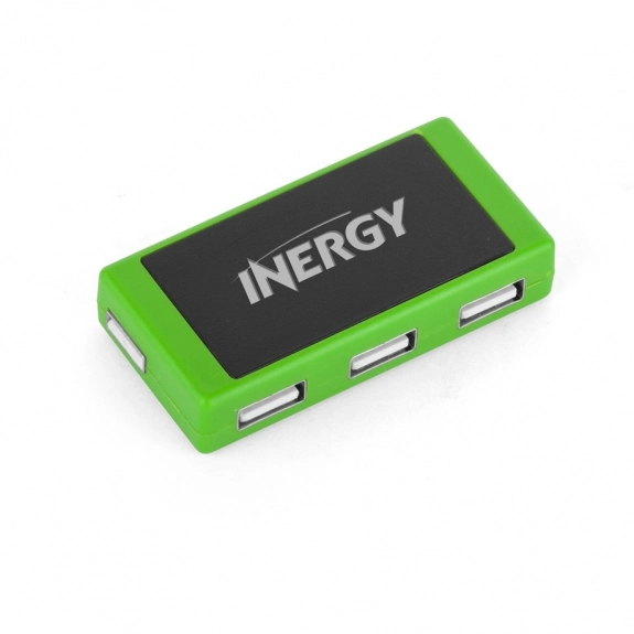 Lime 3-Port Light Up Custom USB Hub