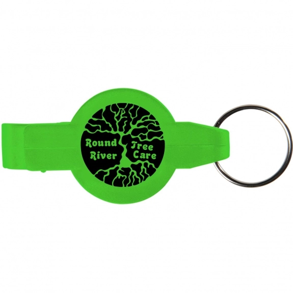 Green Round Bottle Opener Custom Keychains