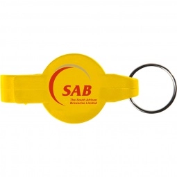 Yellow Round Bottle Opener Custom Keychains