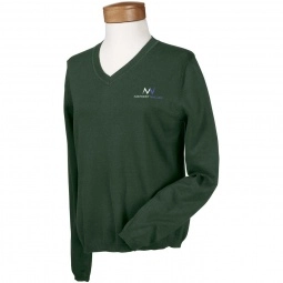 Forest Green Devon & Jones Classic V-Neck Custom Sweater - Women's