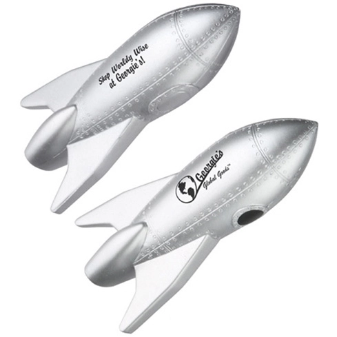 Silver Rocket Customized Stress Balls