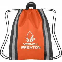 Orange Reflective Custom Drawstring Backpack