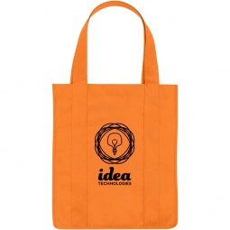 Orange Grocery Non-Woven Custom Tote Bag - 13"w x 15"h x 10"d