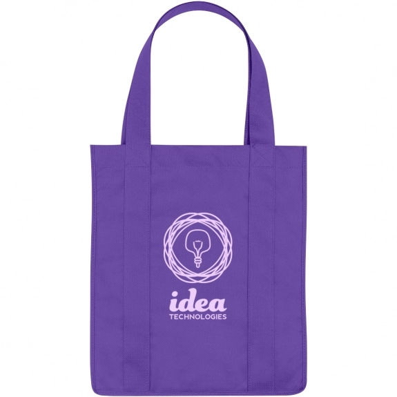 Purple Grocery Non-Woven Custom Tote Bag - 13"w x 15"h x 10"d