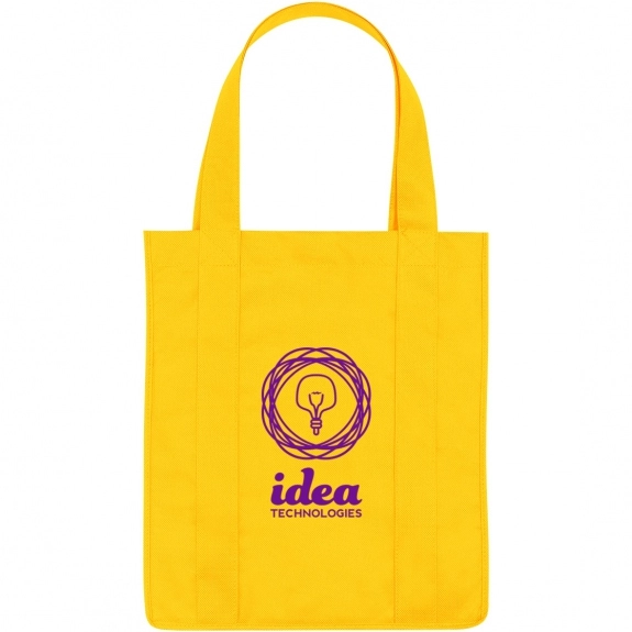 Yellow Grocery Non-Woven Custom Tote Bag - 13"w x 15"h x 10"d