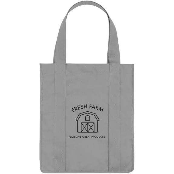 Grey Grocery Non-Woven Custom Tote Bag - 13"w x 15"h x 10"d