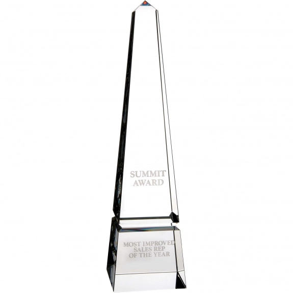 clear Jaffa Barclay Obelisk Custom Logo Award