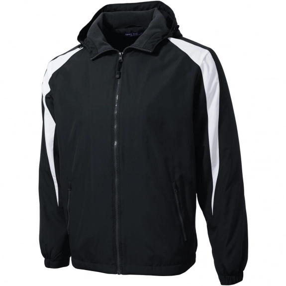 Black Sport-Tek Fleece-Lined Colorblock Custom Jacket