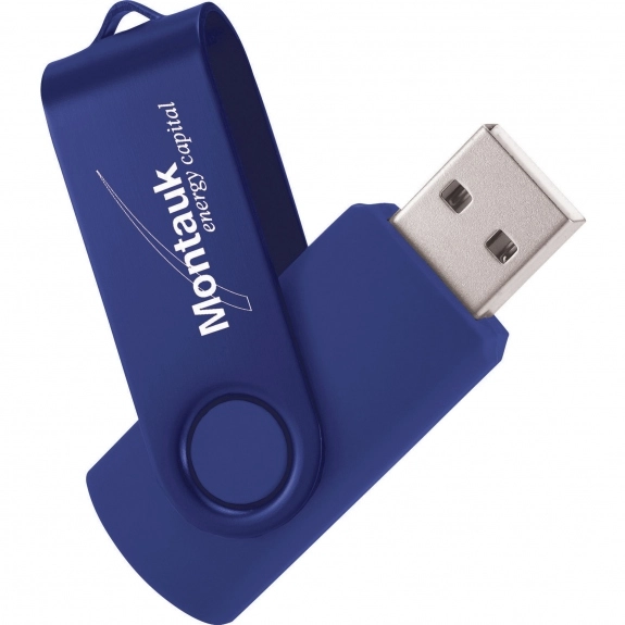 Blue 1GB - Aluminum Two-Tone Folding Custom Flash Drive