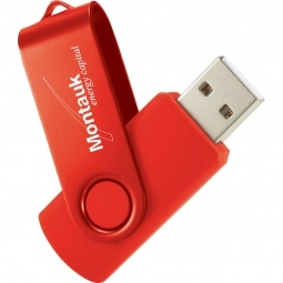 Bright Red 1GB - Aluminum Two-Tone Folding Custom Flash Drive