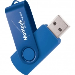 Corporate Blue 1GB - Aluminum Two-Tone Folding Custom Flash Drive