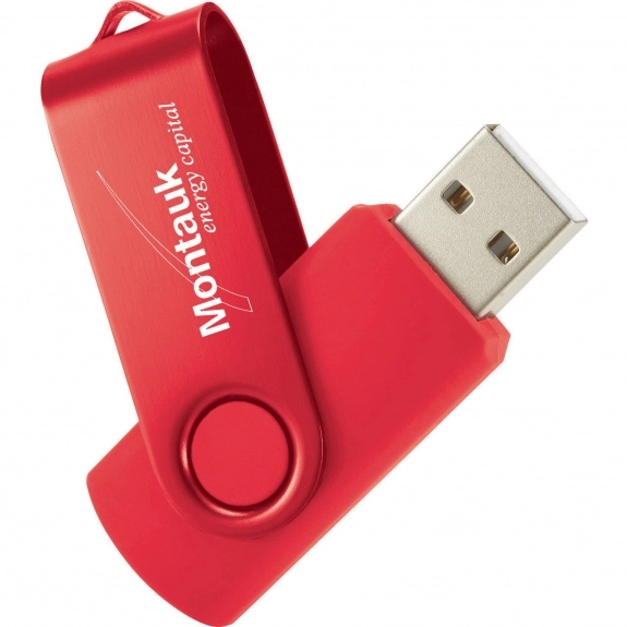 Corporate Red 1GB - Aluminum Two-Tone Folding Custom Flash Drive
