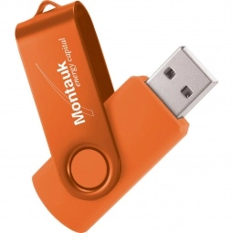 Orange 1GB - Aluminum Two-Tone Folding Custom Flash Drive
