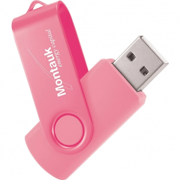 Pink 1GB - Aluminum Two-Tone Folding Custom Flash Drive