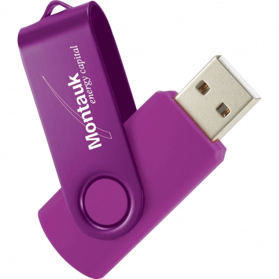 Purple 1GB - Aluminum Two-Tone Folding Custom Flash Drive
