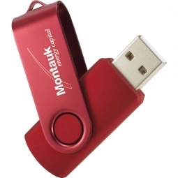 Red 1GB - Aluminum Two-Tone Folding Custom Flash Drive