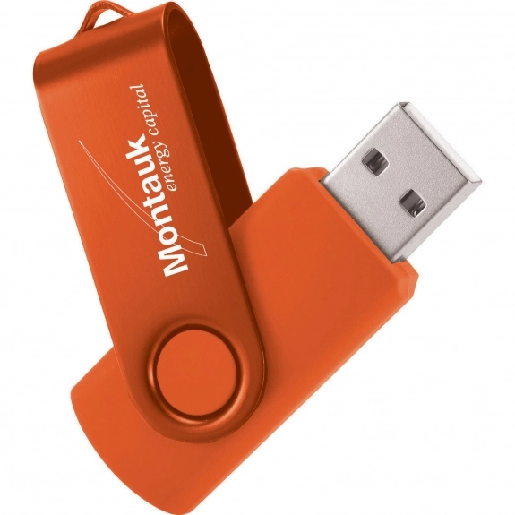 Tangerine 1GB - Aluminum Two-Tone Folding Custom Flash Drive